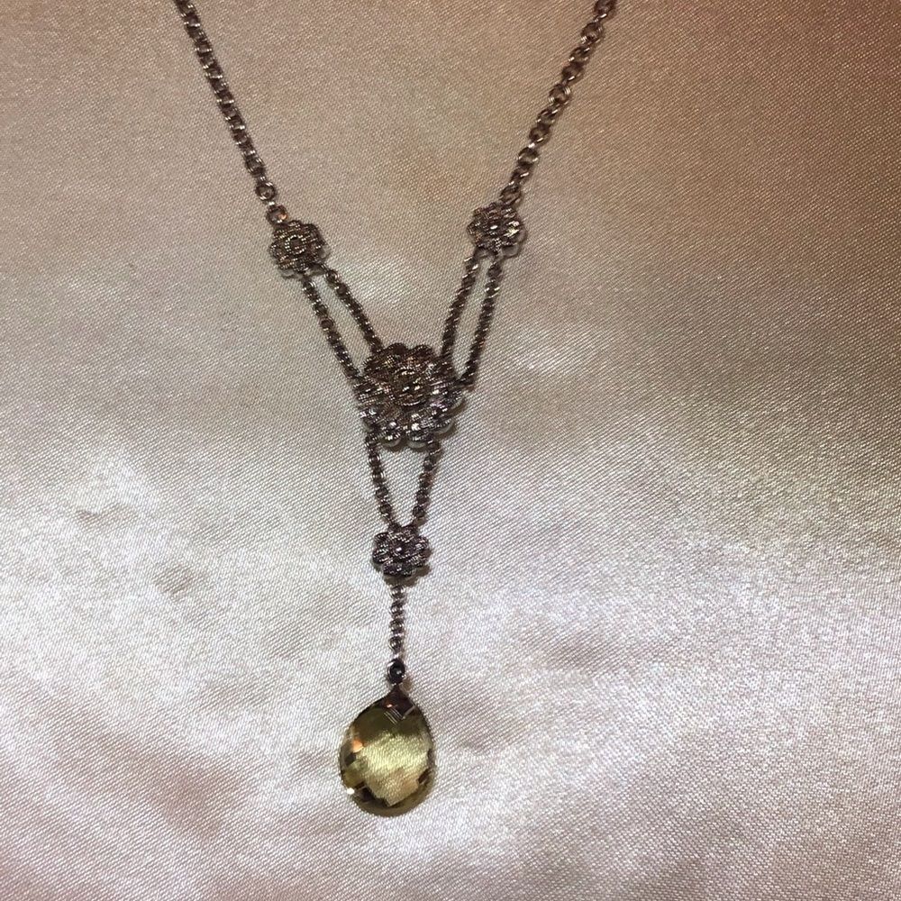 Lemon quartz lariat necklace - Picture 3 of 4